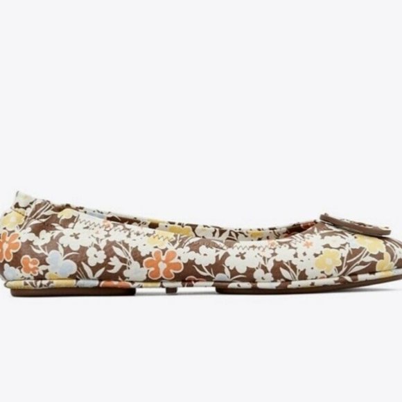 Tory Burch Minnie Ballet Travel Flats 9.5 Reverie Combo Floral - Picture 5 of 9
